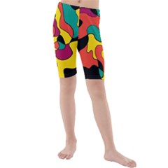 Colorful Spot Kids  Mid Length Swim Shorts by Valentinaart