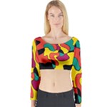 Colorful spot Long Sleeve Crop Top