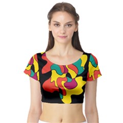 Colorful Spot Short Sleeve Crop Top (tight Fit) by Valentinaart