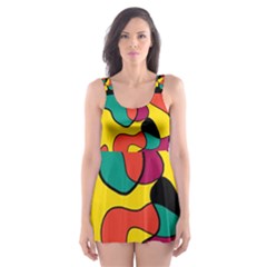 Colorful Spot Skater Dress Swimsuit by Valentinaart