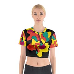 Colorful Spot Cotton Crop Top by Valentinaart