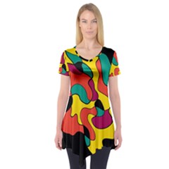 Colorful Spot Short Sleeve Tunic  by Valentinaart