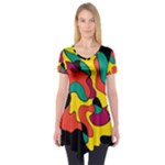 Colorful spot Short Sleeve Tunic 