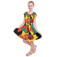 Colorful Spot Kids  Short Sleeve Dress by Valentinaart