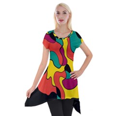 Colorful Spot Short Sleeve Side Drop Tunic by Valentinaart
