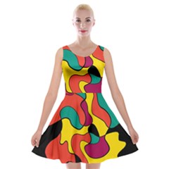 Colorful Spot Velvet Skater Dress by Valentinaart