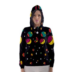 Colorful Dots Hooded Wind Breaker (women) by Valentinaart