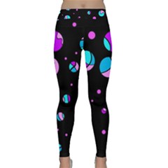 Blue And Purple Dots Classic Yoga Leggings by Valentinaart