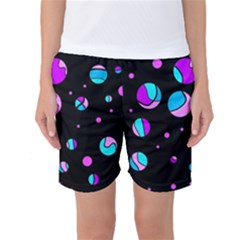 Blue And Purple Dots Women s Basketball Shorts by Valentinaart