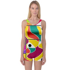 Colorful Windows  One Piece Boyleg Swimsuit by Valentinaart