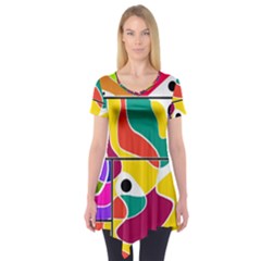 Colorful Windows  Short Sleeve Tunic  by Valentinaart