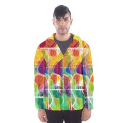 Abstract Sunrise Hooded Wind Breaker (men) by Valentinaart