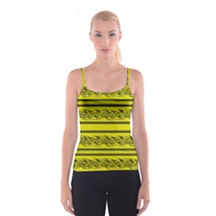 Yellow Barbwire Spaghetti Strap Top by Valentinaart