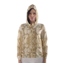 Light Circles, Brown Yellow Color Hooded Wind Breaker (women)