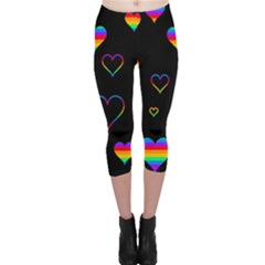 Rainbow Harts Capri Leggings  by Valentinaart