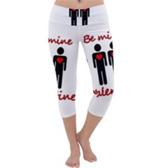 Be Mine Valentine Capri Yoga Leggings by Valentinaart