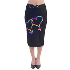 Love Is Love Velvet Midi Pencil Skirt by Valentinaart