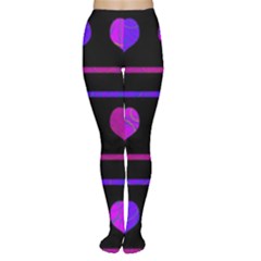 Purple And Magenta Harts Pattern Women s Tights by Valentinaart