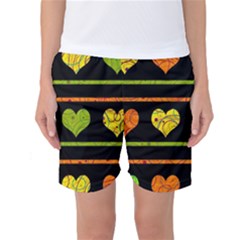 Colorful Harts Pattern Women s Basketball Shorts by Valentinaart