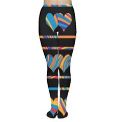 Colorful Harts Pattern Women s Tights by Valentinaart