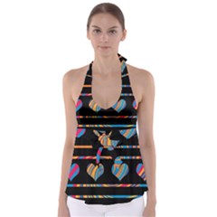 Colorful Harts Pattern Babydoll Tankini Top by Valentinaart