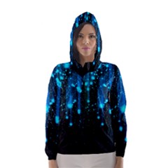 Abstract Stars Falling Wallpapers Hd Hooded Wind Breaker (women) by Brittlevirginclothing