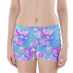 Colorful Pastel  Flowers Boyleg Bikini Wrap Bottoms by Brittlevirginclothing