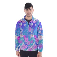 Colorful Pastel  Flowers Wind Breaker (men) by Brittlevirginclothing