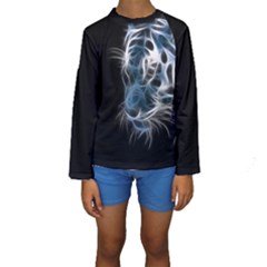 Ghost Tiger Kids  Long Sleeve Swimwear by Brittlevirginclothing