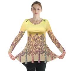 Magical Sunset Long Sleeve Tunic  by Valentinaart