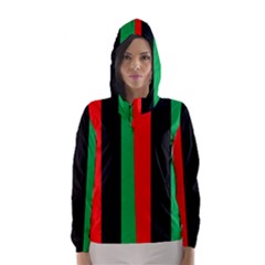 Kwanzaa Colors African American Red Black Green  Hooded Wind Breaker (women) by yoursparklingshop