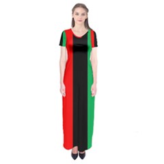 Kwanzaa Colors African American Red Black Green  Short Sleeve Maxi Dress by yoursparklingshop