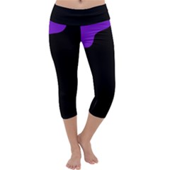 Purple And Black Capri Yoga Leggings by Valentinaart