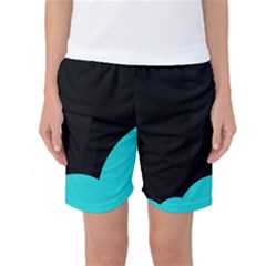 Black And Cyan Women s Basketball Shorts by Valentinaart