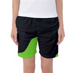 Black And Green Women s Basketball Shorts by Valentinaart