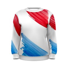 Tricolor Banner Flag, Red White Blue Women s Sweatshirt