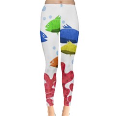 Corals And Fish Leggings  by Valentinaart