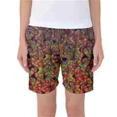 Red Corals Women s Basketball Shorts by Valentinaart
