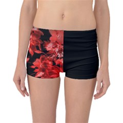 Red Flower  Boyleg Bikini Bottoms by Brittlevirginclothing