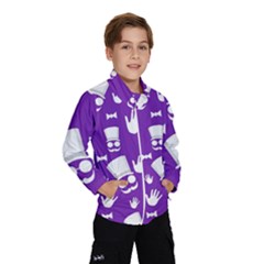 Gentleman Pattern - Purple And White Wind Breaker (kids) by Valentinaart