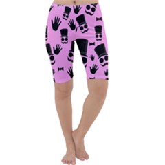 Gentleman - Pink Pattern Cropped Leggings  by Valentinaart