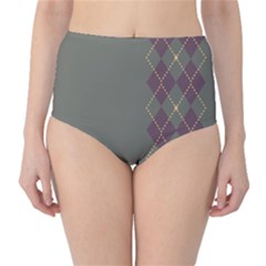 Minimalism Grey Background High-waist Bikini Bottoms by AnjaniArt