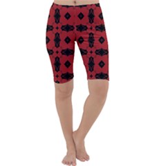 Redtree Flower Red Cropped Leggings  by AnjaniArt