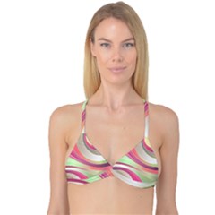 Abstract Colorful Background Wavy Reversible Tri Bikini Top by Amaryn4rt