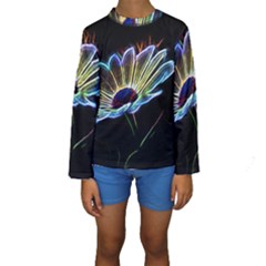 Flower Pattern Design Abstract Background Kids  Long Sleeve Swimwear by Amaryn4rt