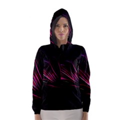 Purple Flower Pattern Design Abstract Background Hooded Wind Breaker (women) by Amaryn4rt