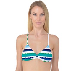 Water Border Water Waves Ocean Sea Reversible Tri Bikini Top by Amaryn4rt
