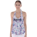 Cute colorful nenuphar flower Babydoll Tankini Top View1