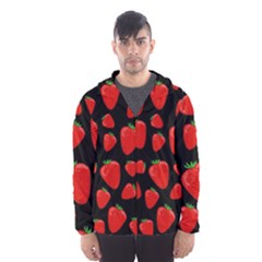 Strawberries Pattern Hooded Wind Breaker (men) by Valentinaart