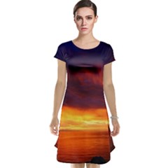 Sunset The Pacific Ocean Evening Cap Sleeve Nightdress by Amaryn4rt